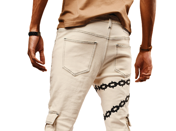 Cream Cargo Jeans