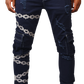 Reflective Chain Jeans Dark Blue